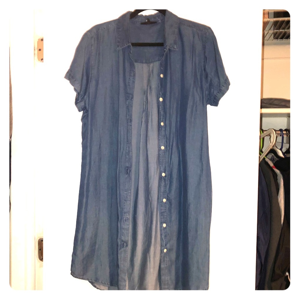Denim button up dress